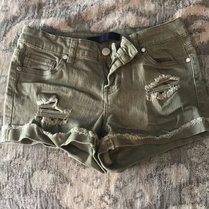 Size 25 Tinsel Army Green Shorts